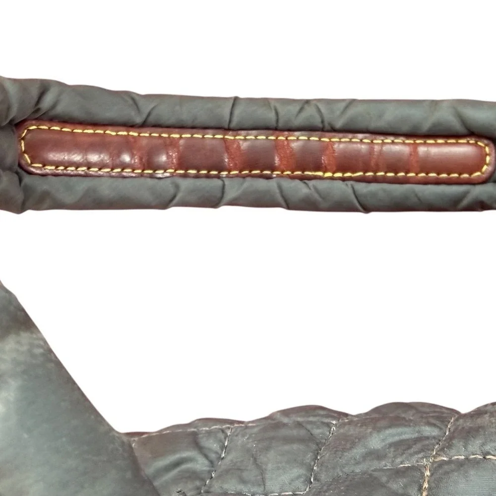 MZ Wallace‎ Sutton Gray Deluxe Quilted Medium Tote Crossbody Bag Gold Hardwarer